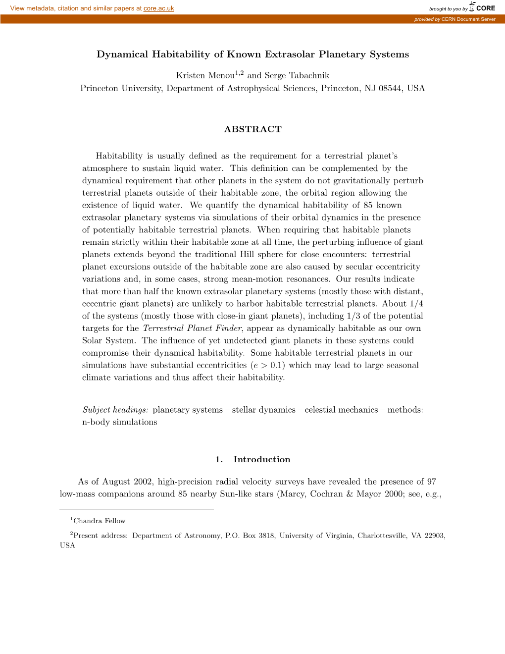 Dynamical Habitability of Known Extrasolar Planetary Systems