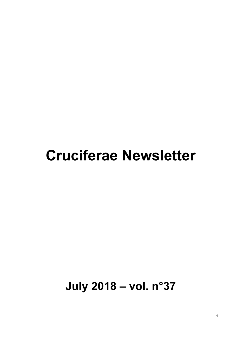 Cruciferae Newsletter