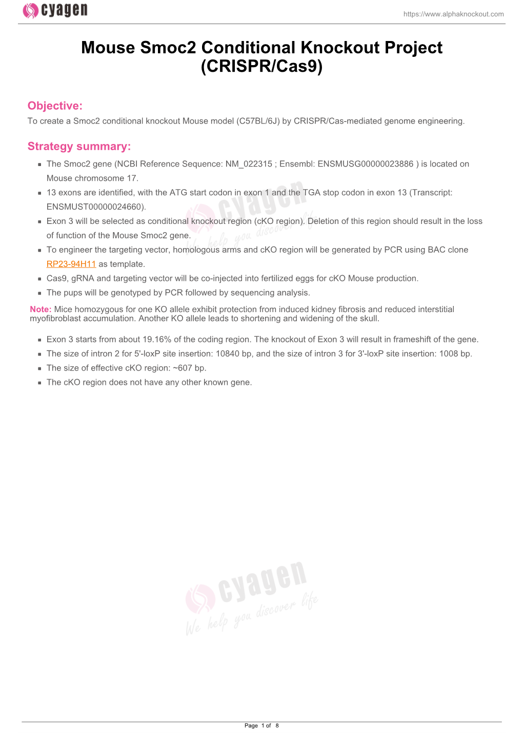 Mouse Smoc2 Conditional Knockout Project (CRISPR/Cas9)