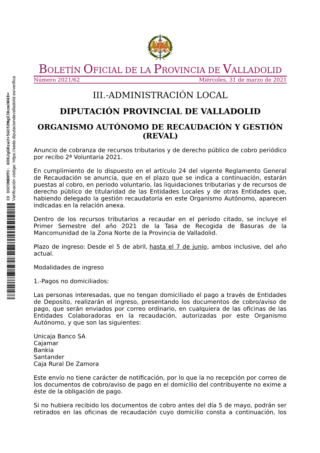 Iii.-Administración Local Diputación Provincial De Valladolid