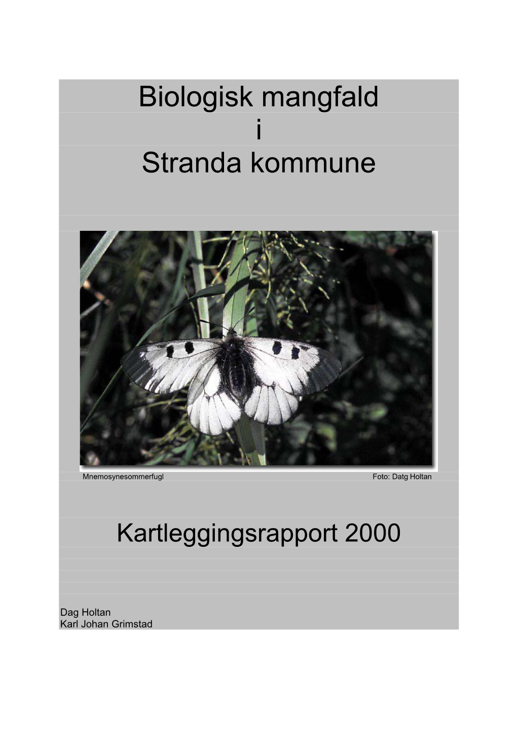 Biologisk Mangfald I Stranda Kommune