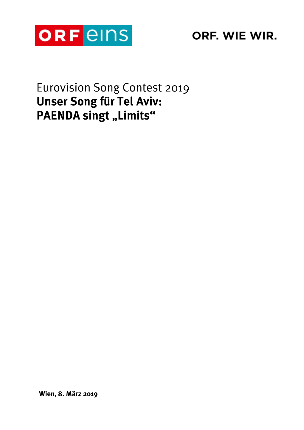 Eurovision Song Contest 2019 Unser Song Für Tel Aviv: PAENDA Singt „Limits“