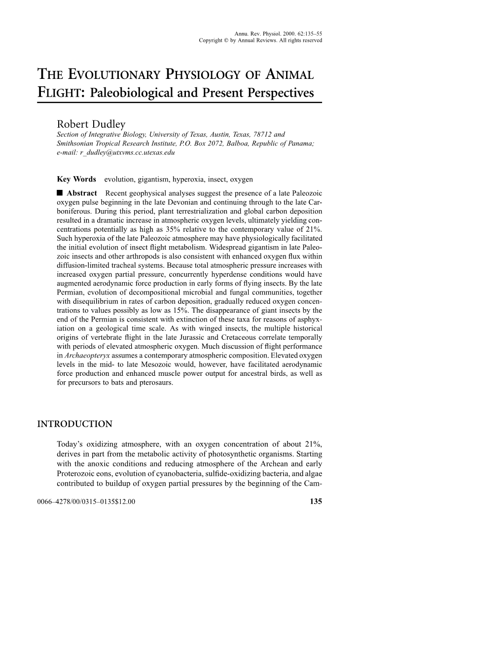 FLIGHT: Paleobiological and Present Perspectives