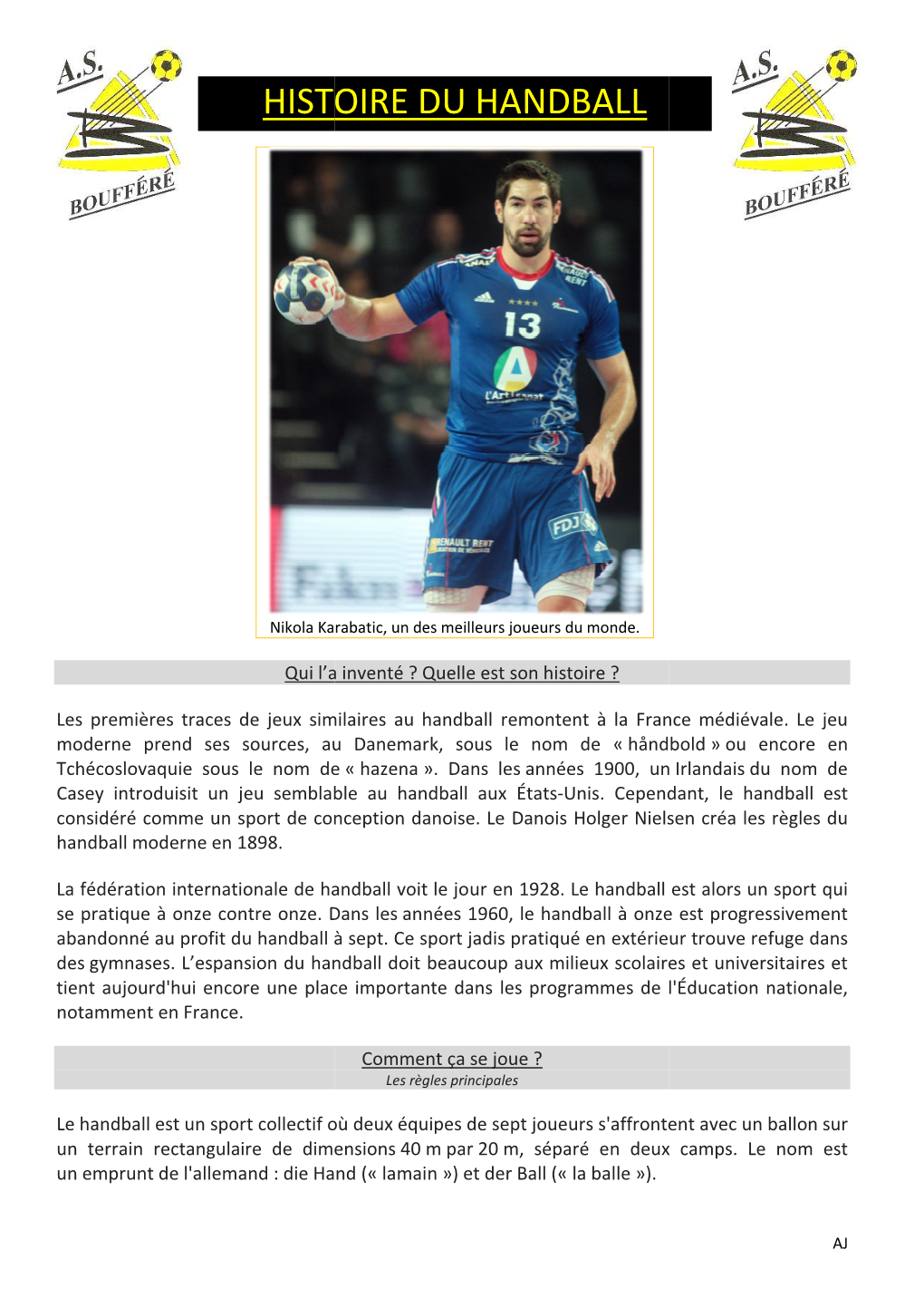 Histoire Du Han Histoire Du Handball