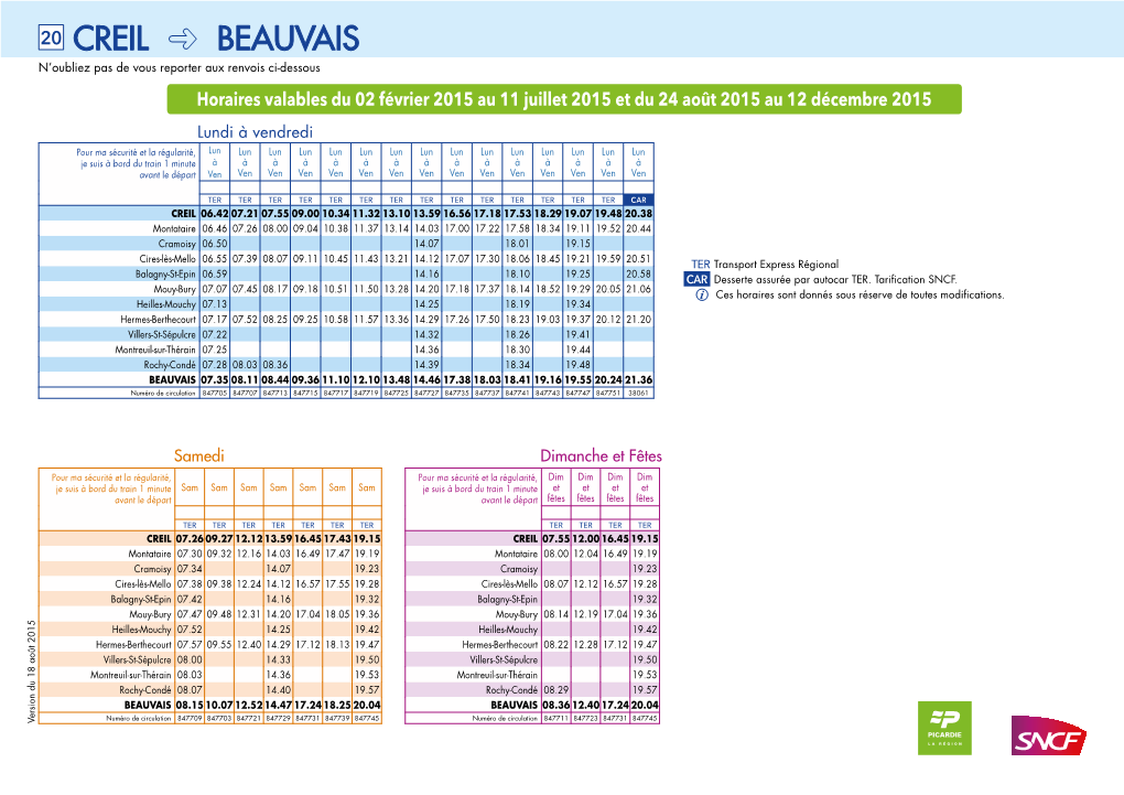 Horaires Des Trains Beauvais/Creil