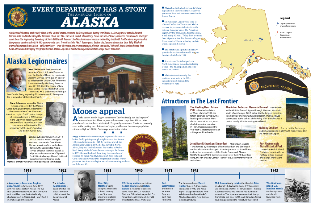 Alaska Has the Highest Per-Capita Veteran EVERY DEPARTMENT HAS a STORY Population in the United States