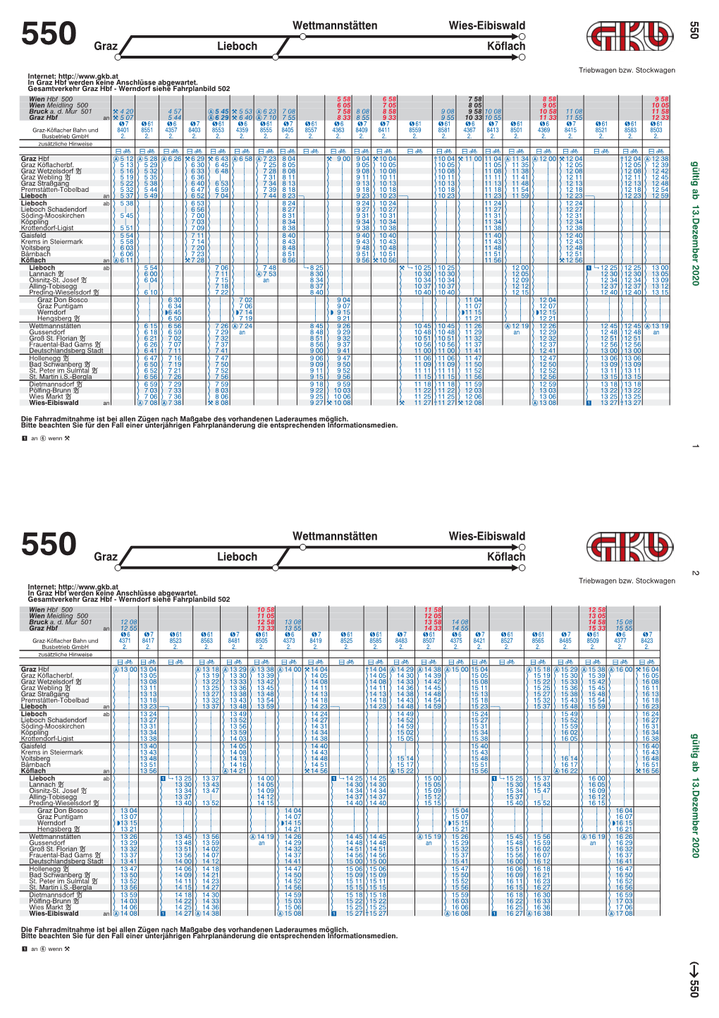 Wettmannstätten Wies-Eibiswald Graz Lieboch Köflach 550