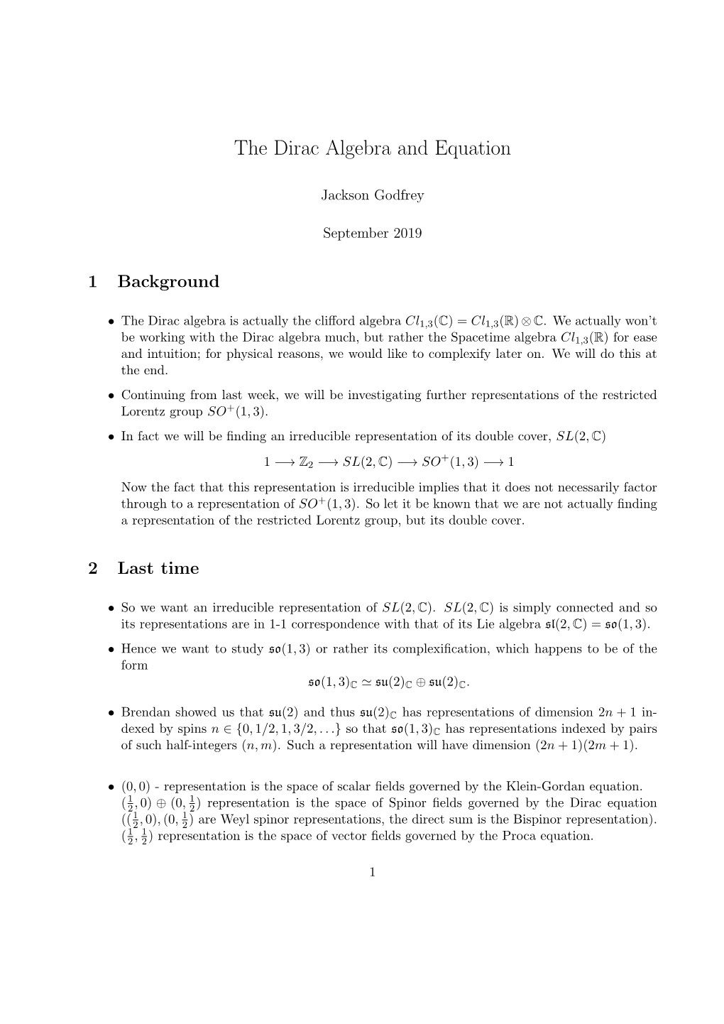 The Dirac Algebra and Equation