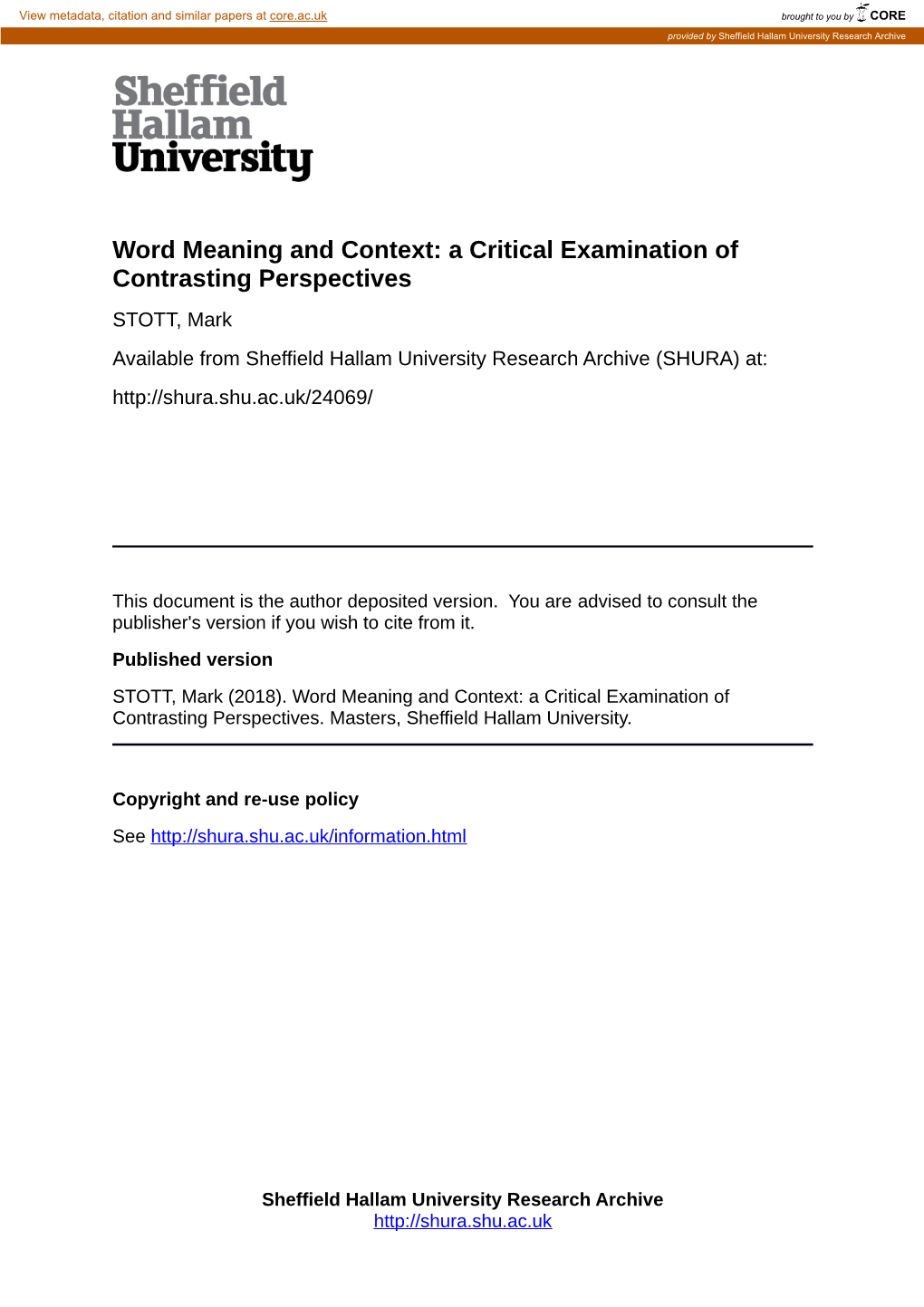 Word Meaning and Context: a Critical Examination of Contrasting