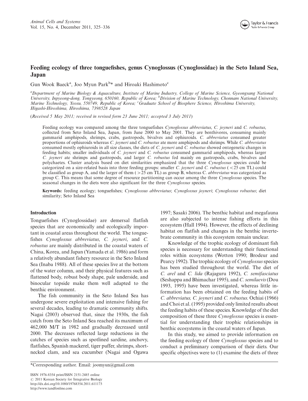 Feeding Ecology of Three Tonguefishes, Genus Cynoglossus (Cynoglossidae) in the Seto Inland Sea, Japan