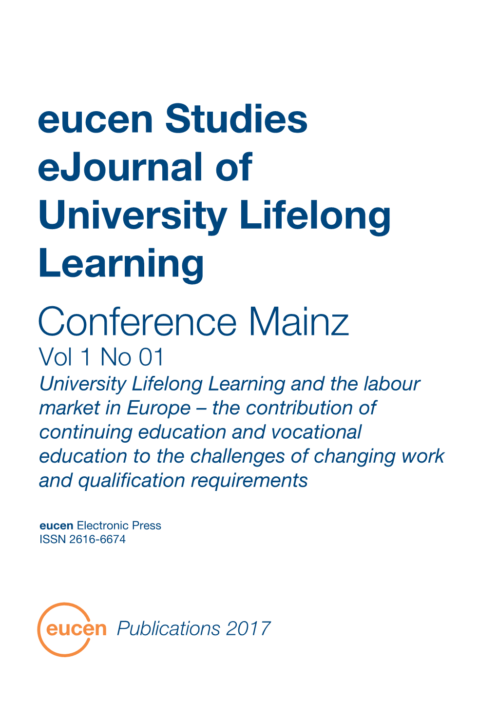 Eucen Studies Ejournal of University Lifelong Learning Conference Mainz
