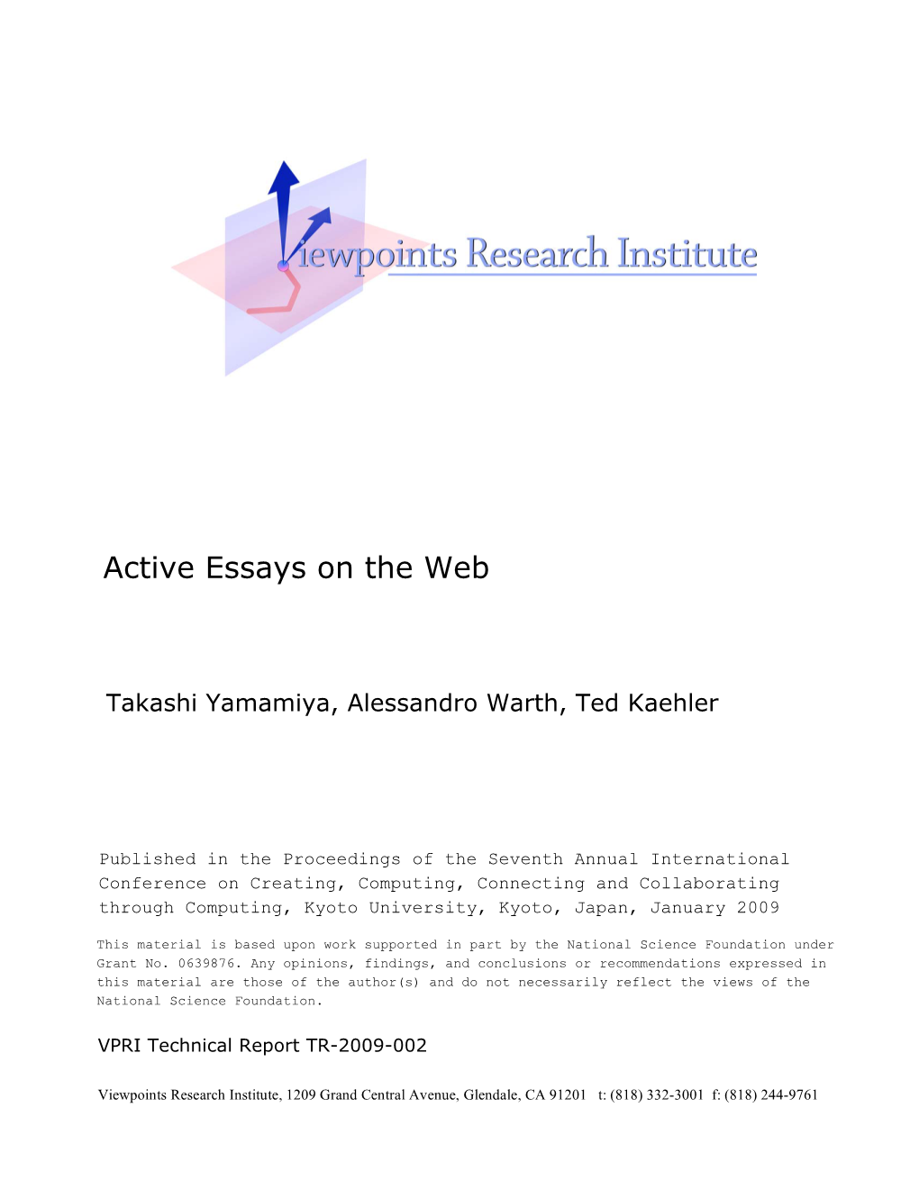 Active Essays on the Web