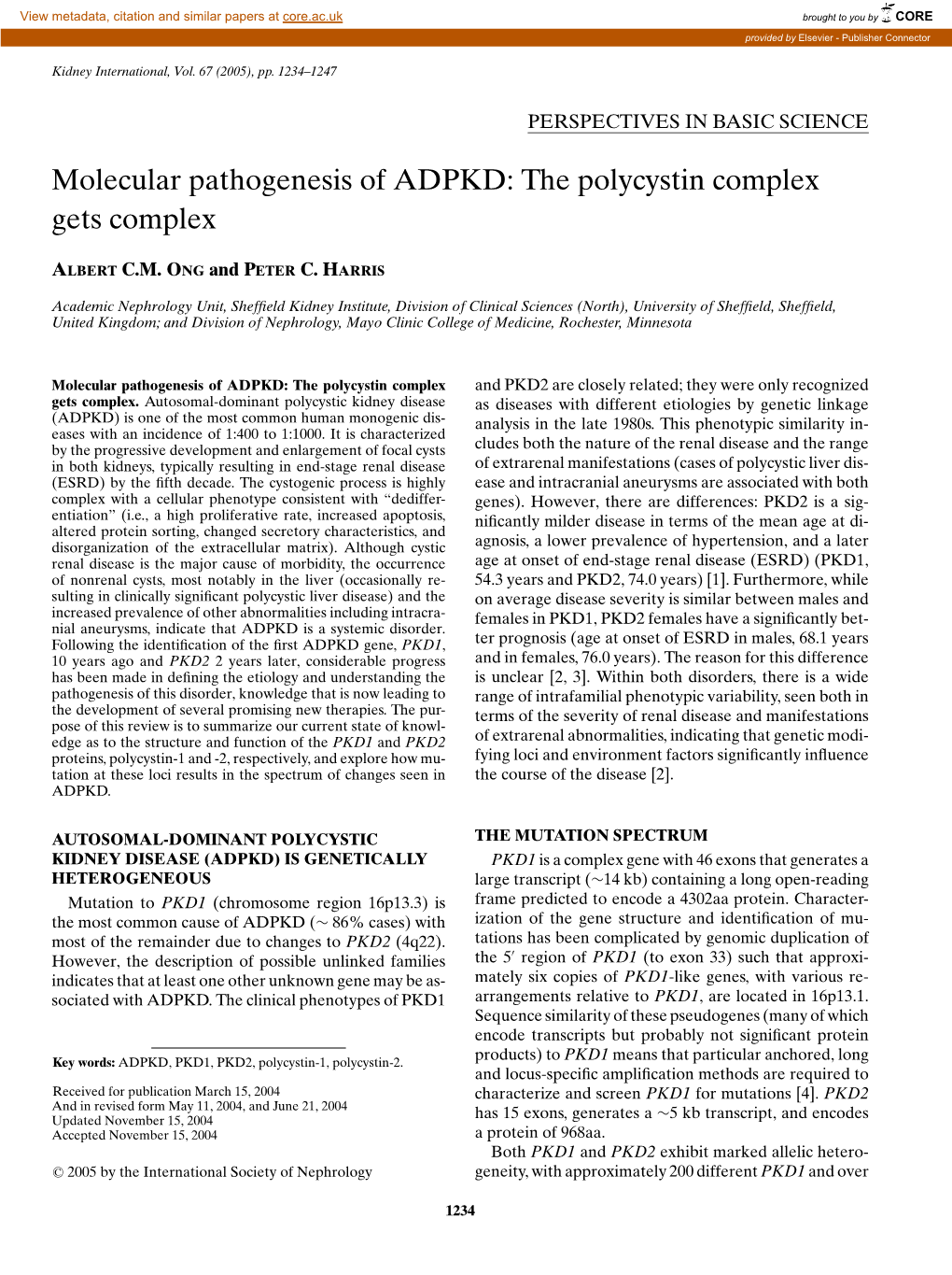 Molecular Pathogenesis of ADPKD: the Polycystin Complex Gets Complex
