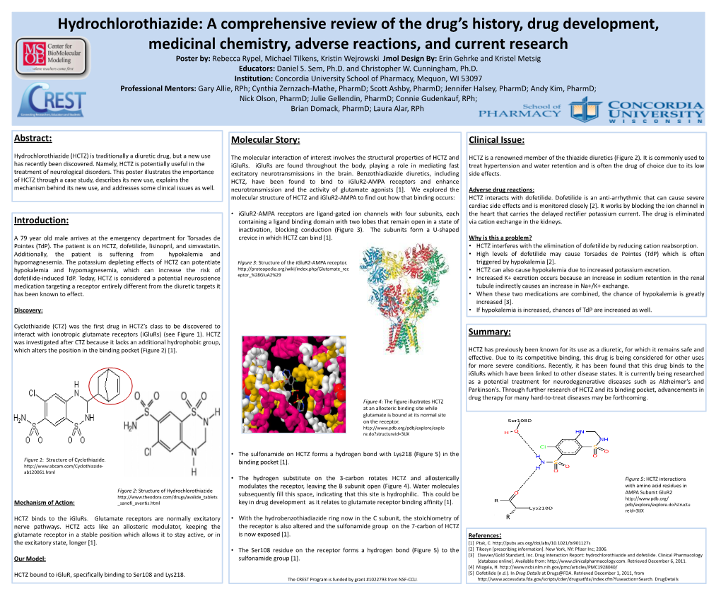 Hydrochlorothiazide: a Comprehensive Review of the Drug's History, Drug Development, Medicinal Chemistry, Adverse Reactions, A