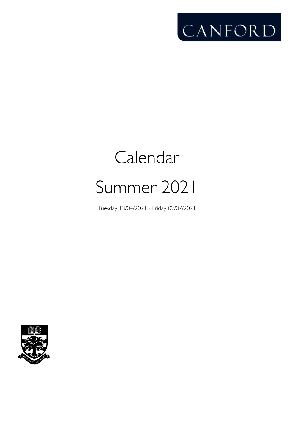 Calendar Summer 2021
