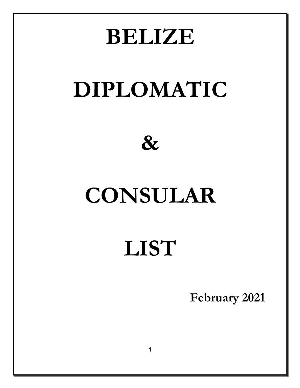 Diplomatic and Consular Listing