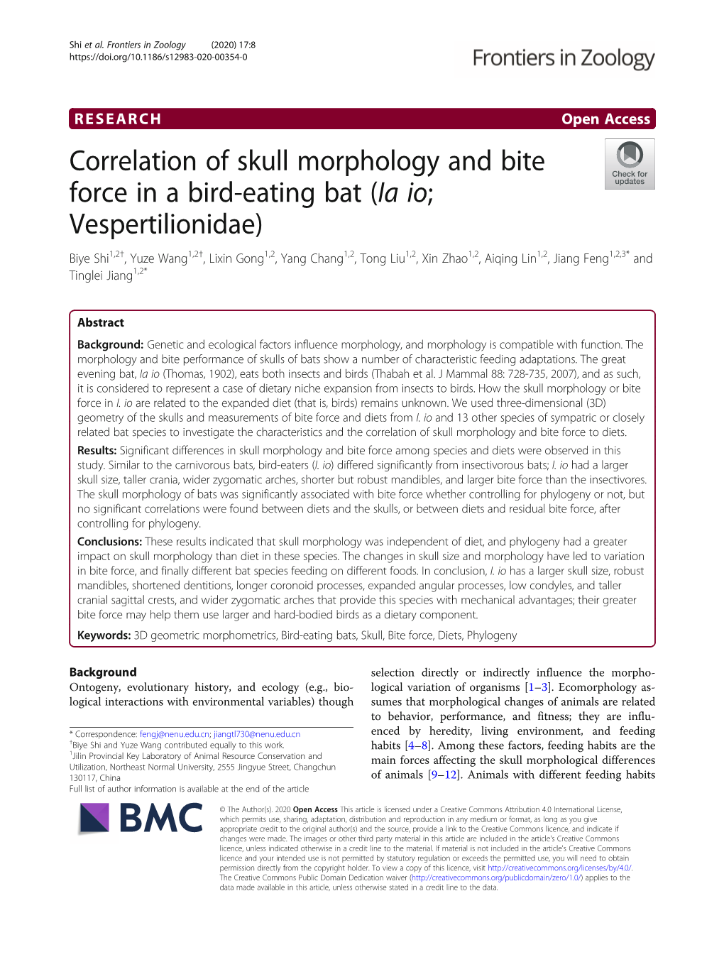 Correlation of Skull Morphology and Bite Force in A