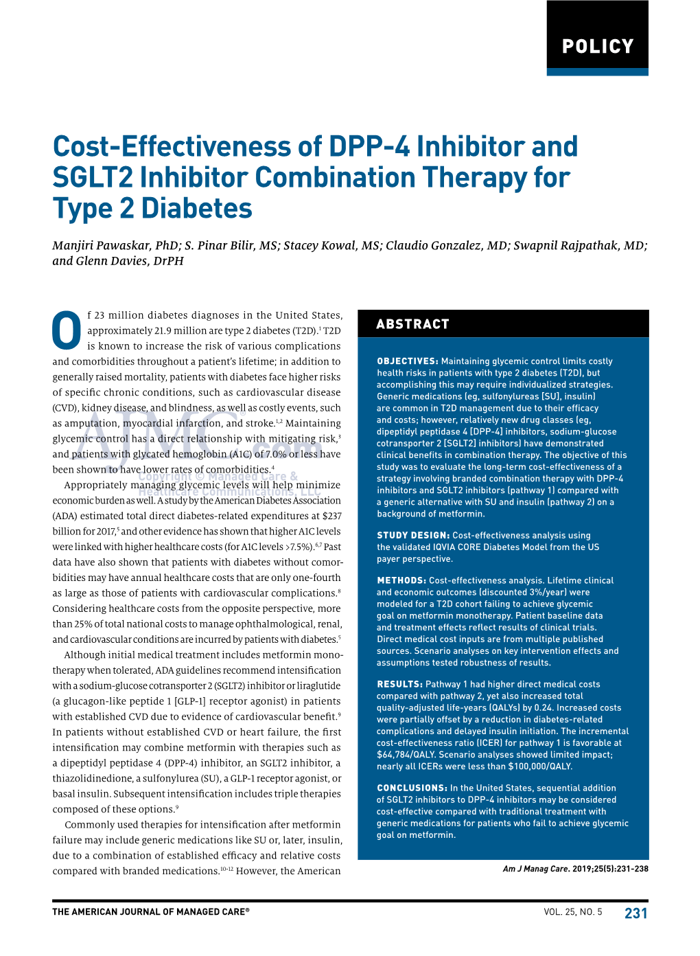 Cost-Effectiveness of DPP-4 Inhibitor and SGLT2 Inhibitor Combination Therapy for Type 2 Diabetes