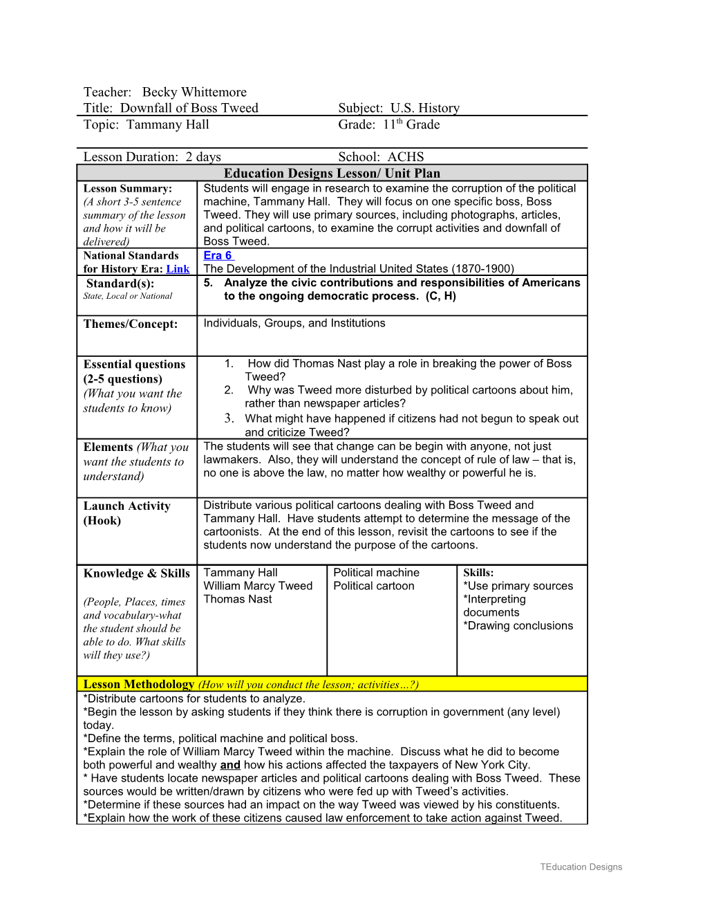 Lesson/Unit Plan Format s1