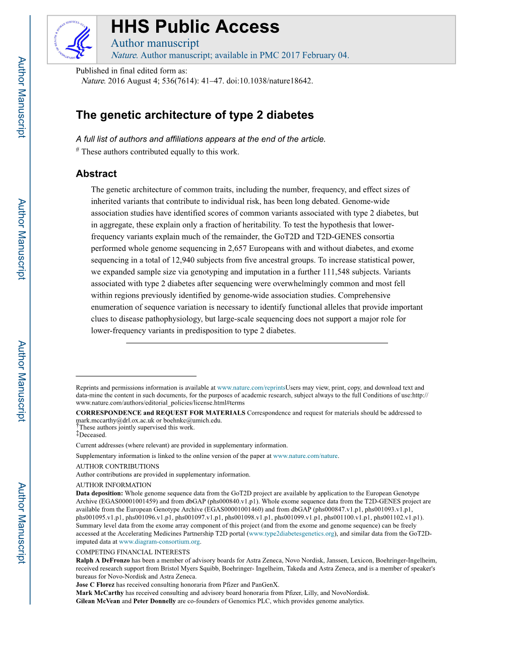 The Genetic Architecture of Type 2 Diabetes
