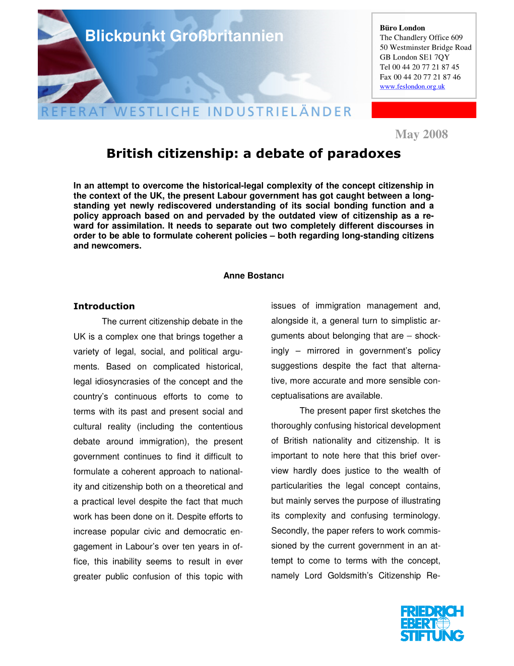 The British Citizenship Debate