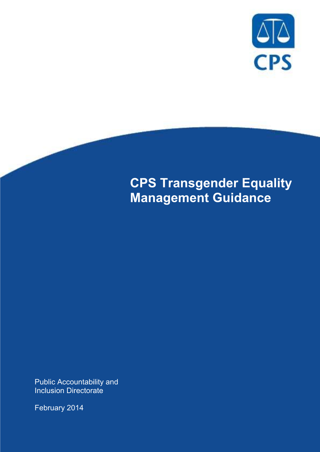 CPS Transgender Equality Management Guidance