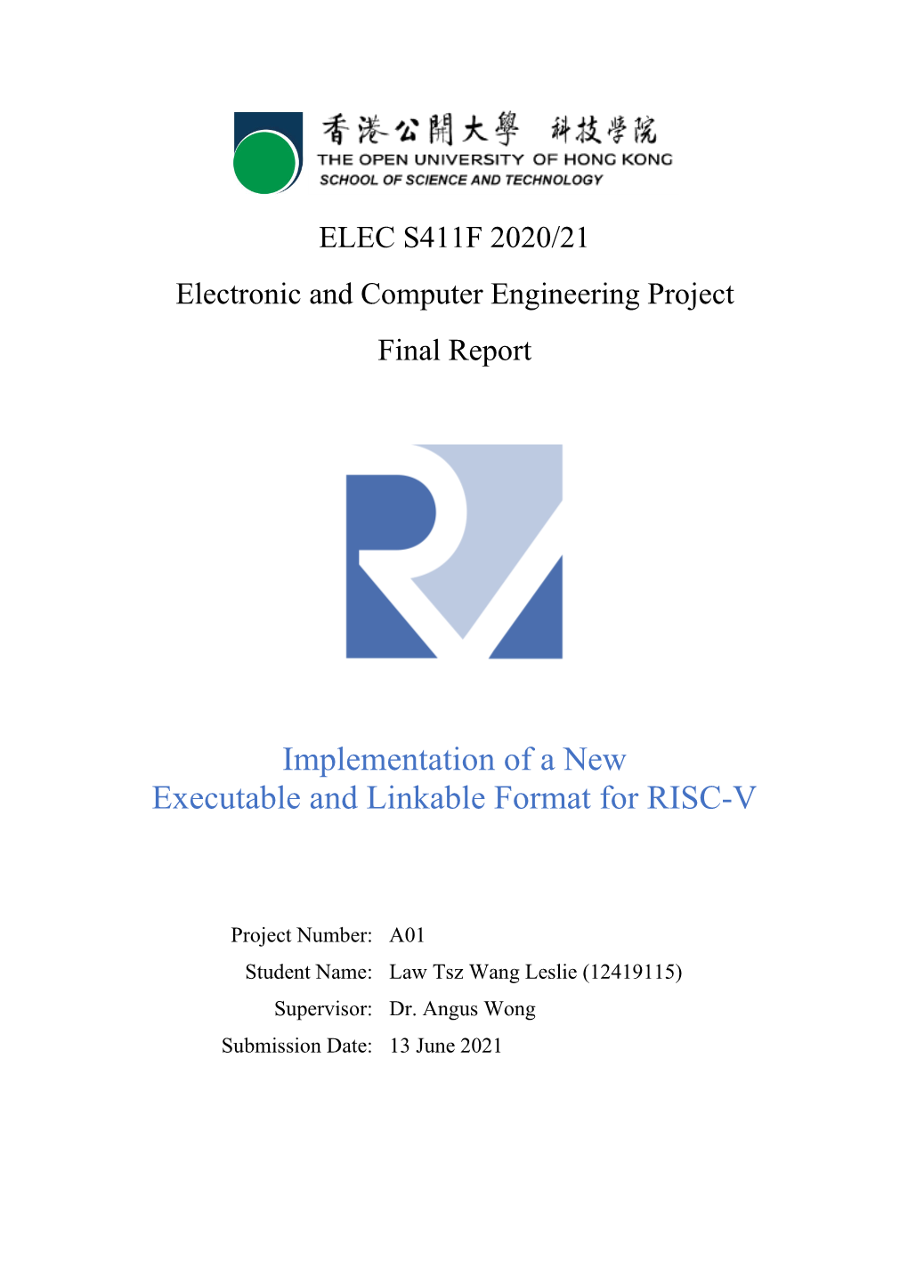 Implementation of a New Executable and Linkable Format for RISC-V