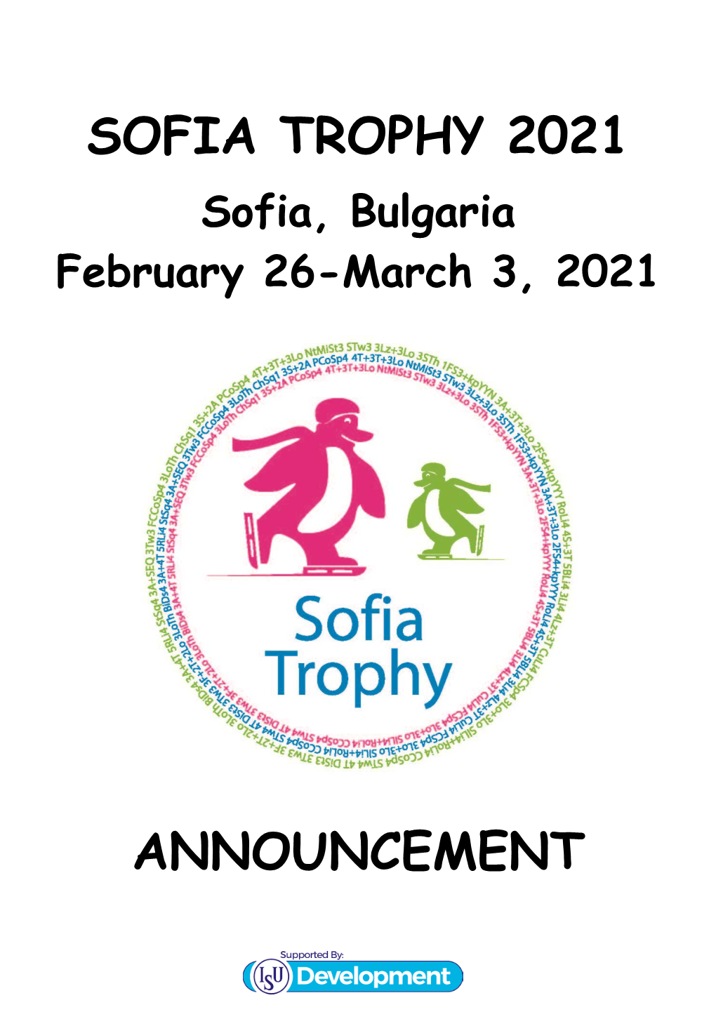 Sofia, Bulgaria February 26-March 3, 2021