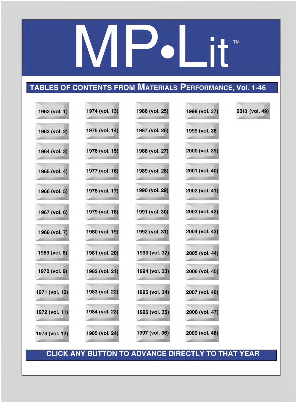 MP·Lit INDEX to MATERIALS PERFORMANCE MP•Lit ™ TITLE INDEX (1962-2002, Vol