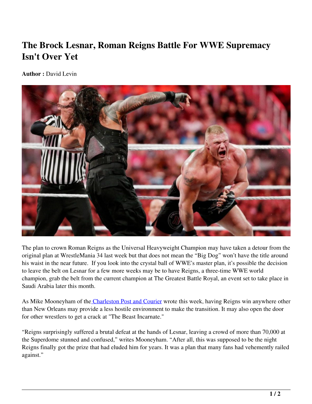 The Brock Lesnar, Roman Reigns Battle for WWE Supremacy Isn&