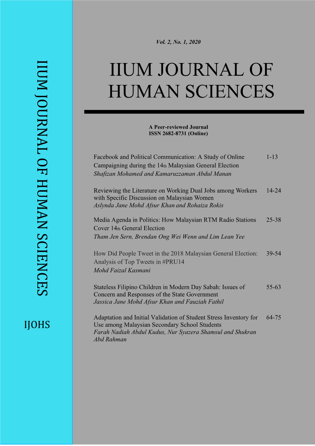 Iium Journal of Human Sciences