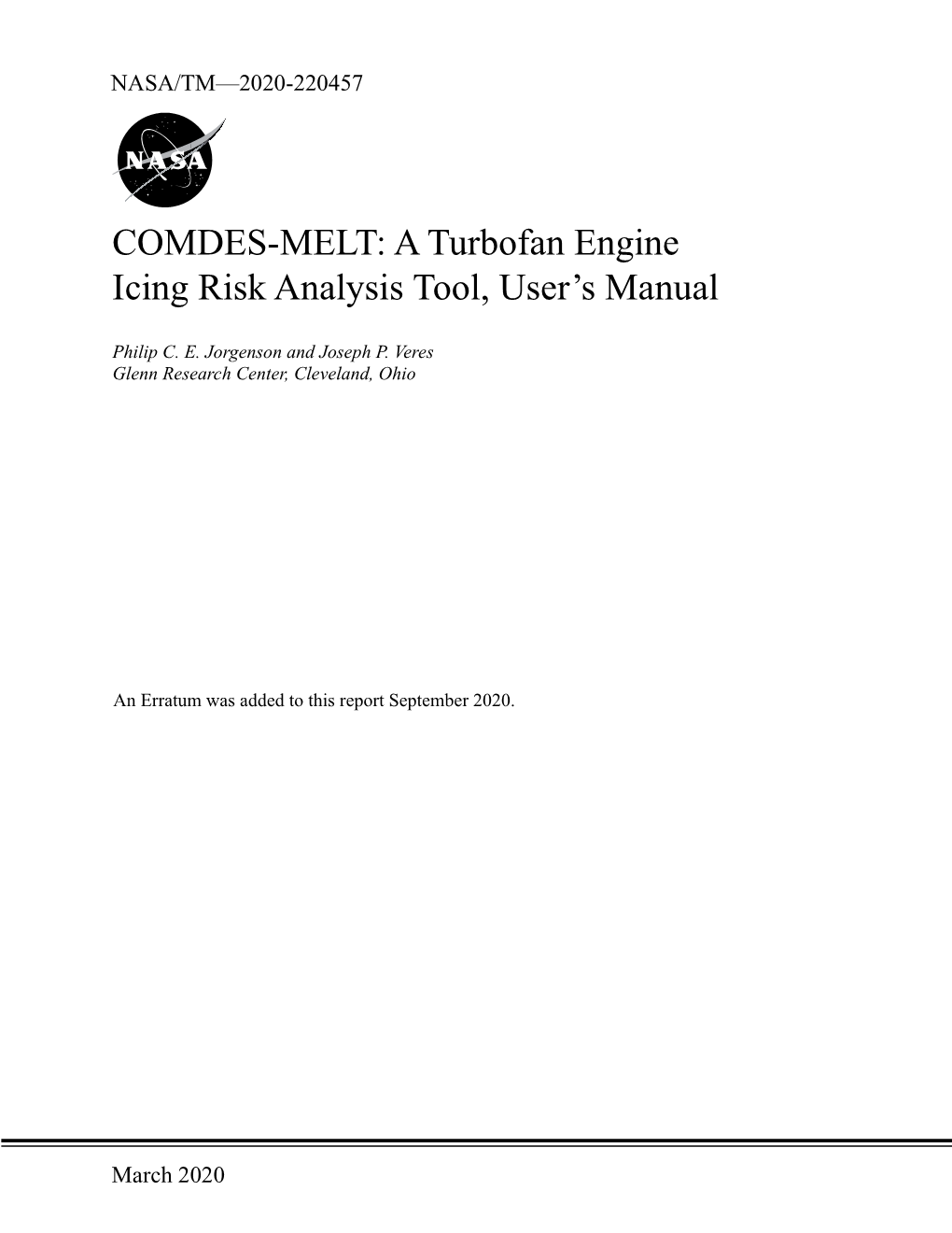 COMDES-MELT: a Turbofan Engine Icing Risk Analysis Tool, User's