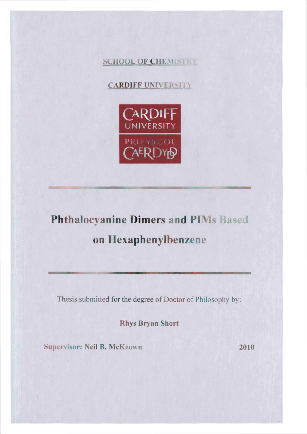 CAERDY[§> Phthalocyanine Dimers and Pims Based On