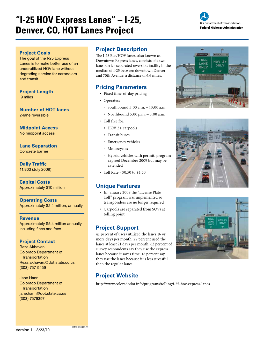 “I-25 HOV Express Lanes” – I-25, Denver, CO, HOT Lanes Project