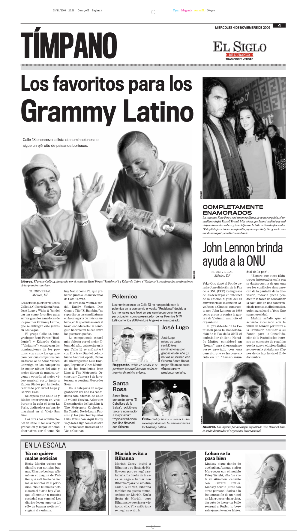 Los Favoritos Para Los Grammy Latino