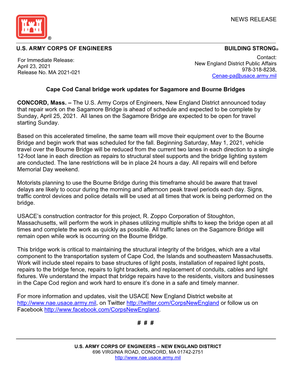 Cape Cod Canal Bridge Work Updates for Sagamore and Bourne Bridges