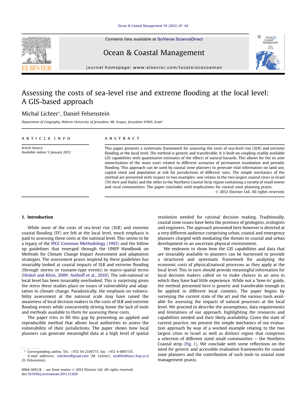 Assessing the Costs of Sea Level Rise and Extreme Flooding