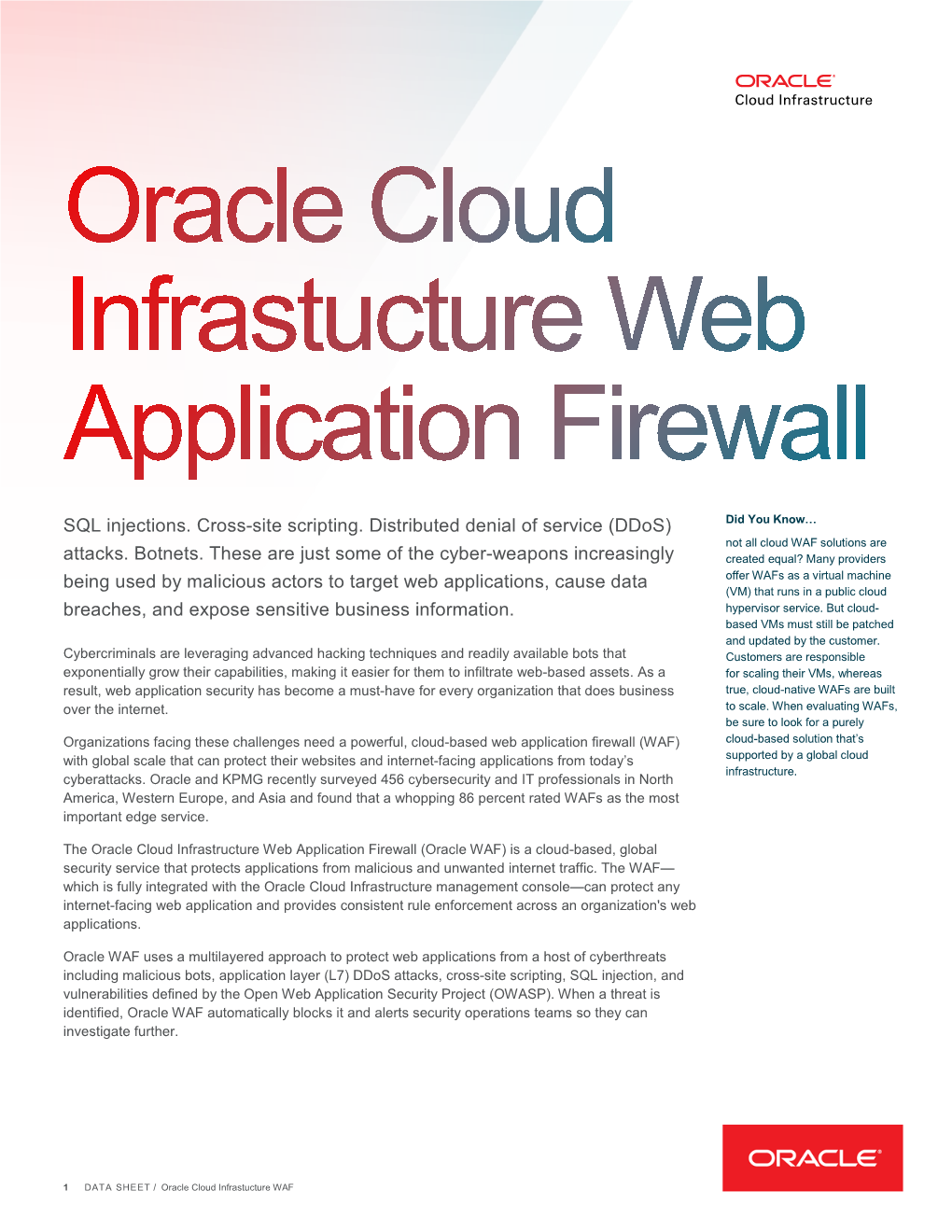 Oracle Cloud Infrastructure Web Application Firewall