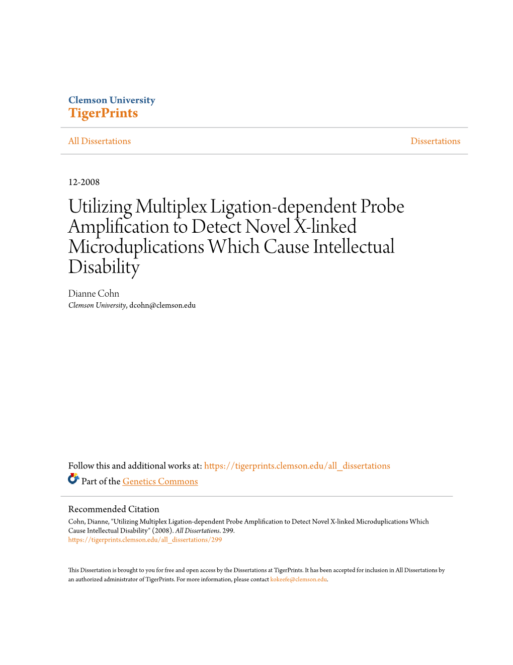 Utilizing Multiplex Ligation-Dependent Probe Amplification to Detect Novel