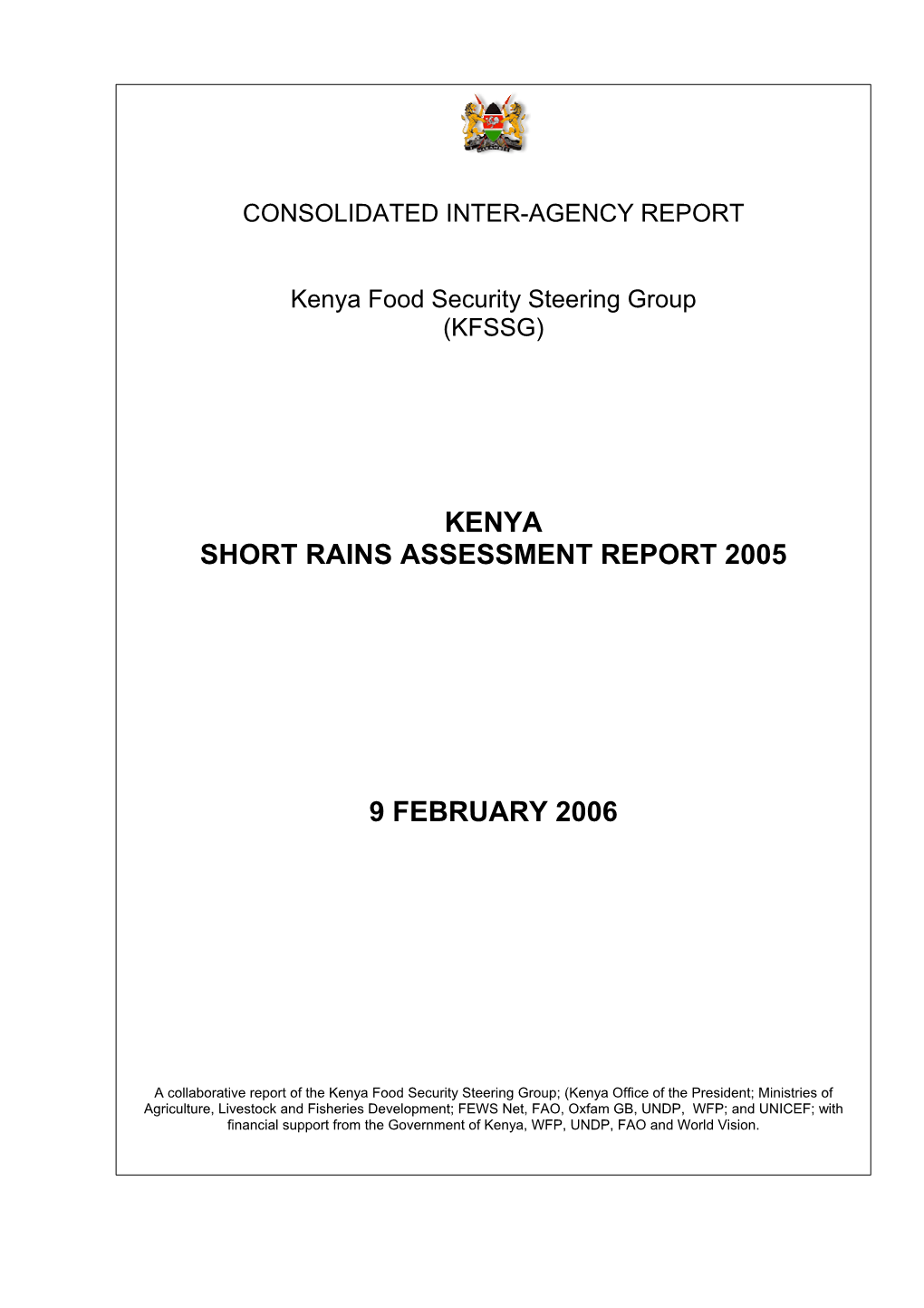 Kenya Short Rains Assessment Report 2005 9