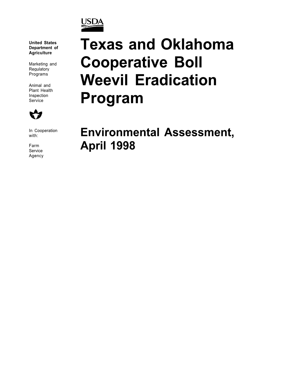 Texas and Oklahoma Cooperative Boll Weevil Eradication Program
