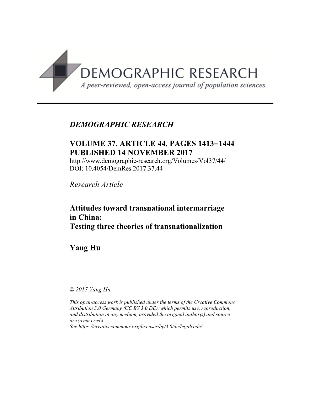 Research Article Attitudes Toward Transnational Intermarriage in China