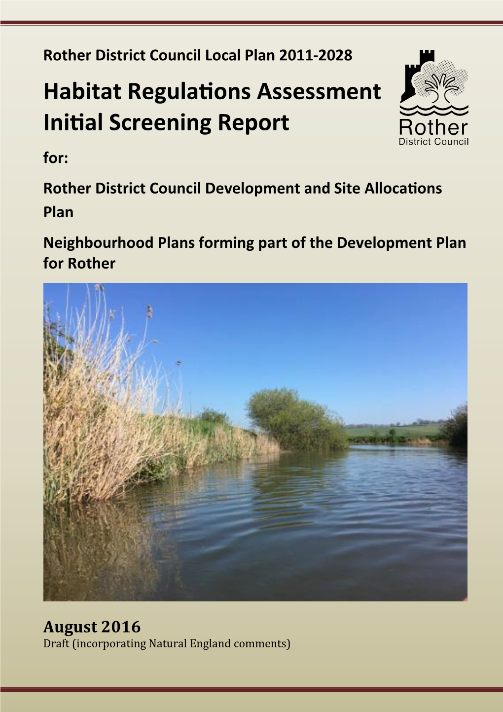 Habitat Regulations Assessment Initial Screening Report