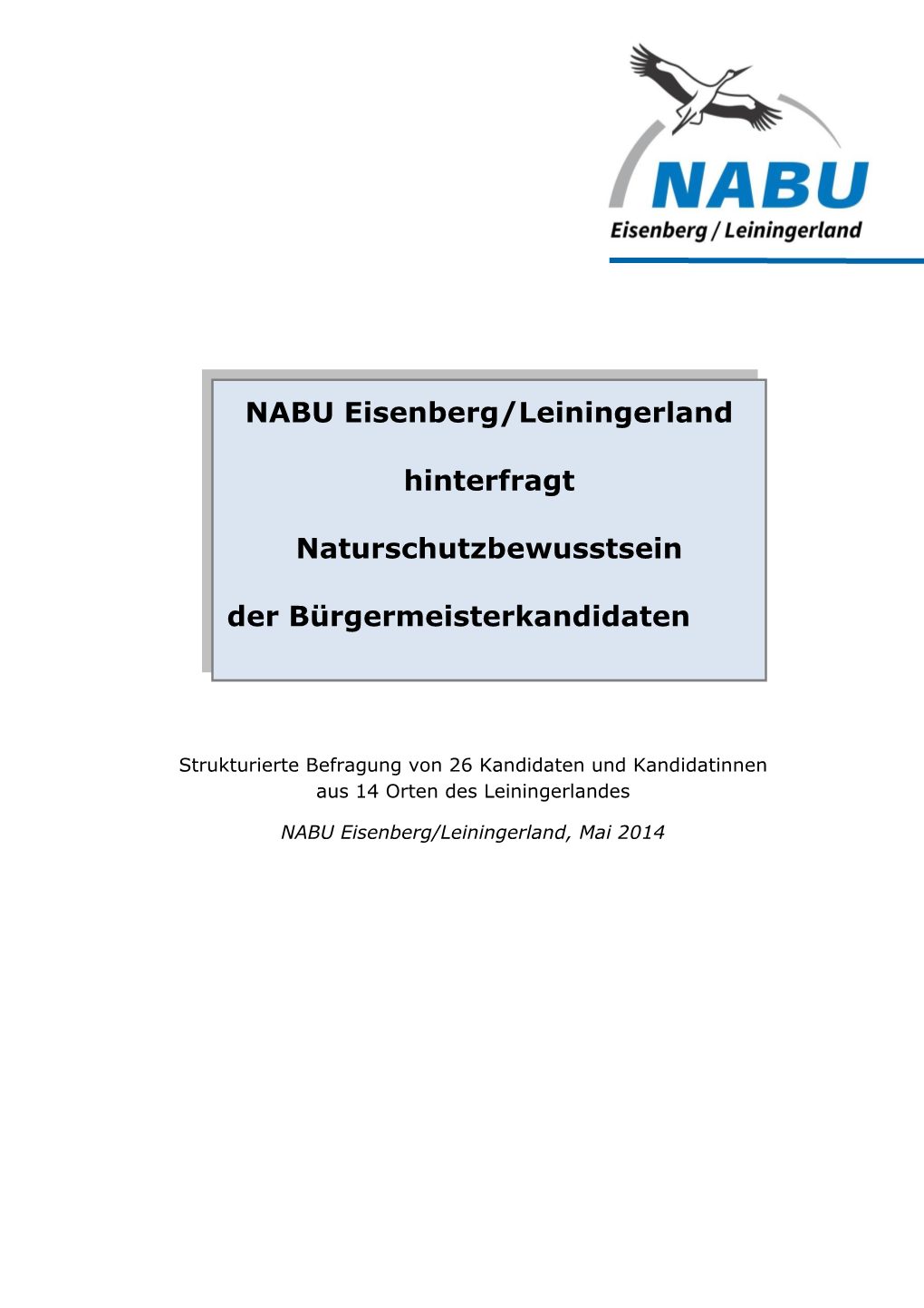 NABU Eisenberg/Leiningerland Hinterfragt Naturschutzbewusstsein