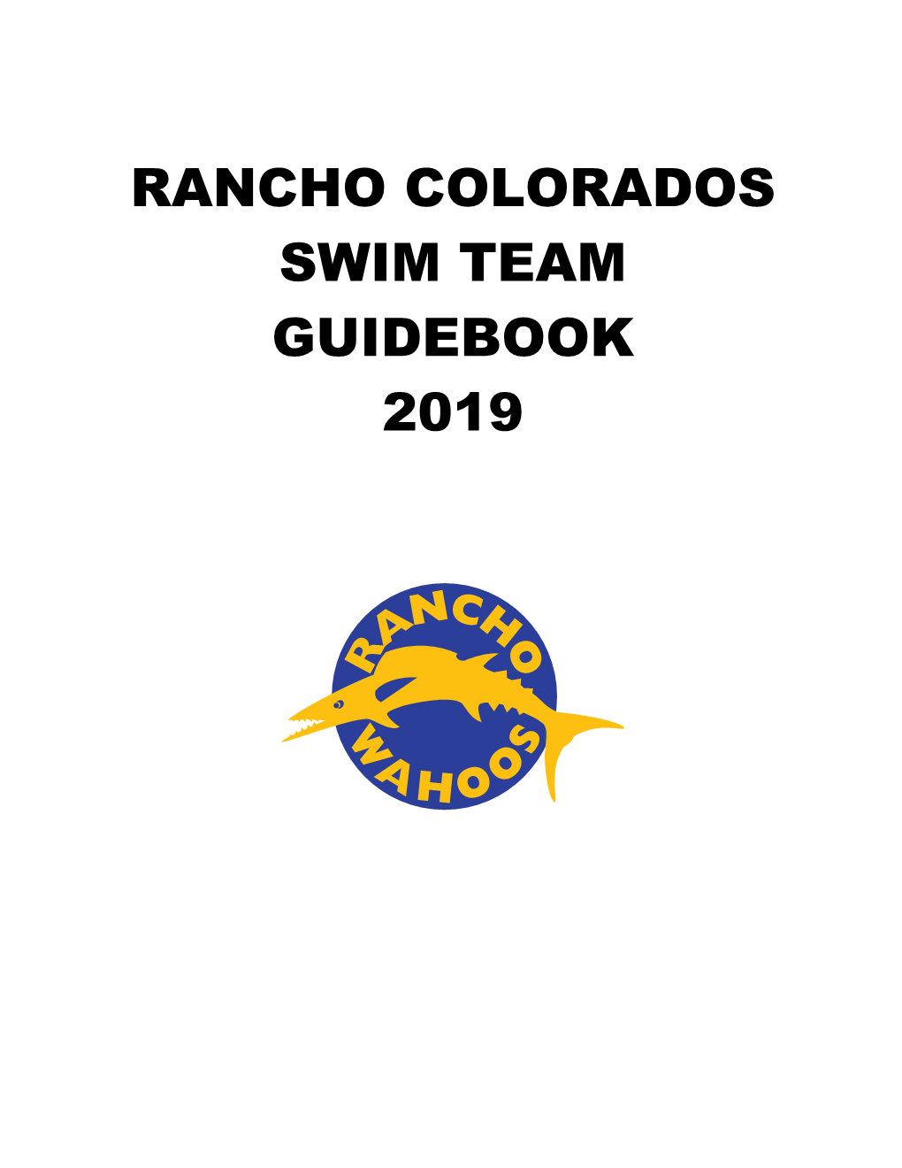 Rancho Colorados Swim Team Guidebook 2019