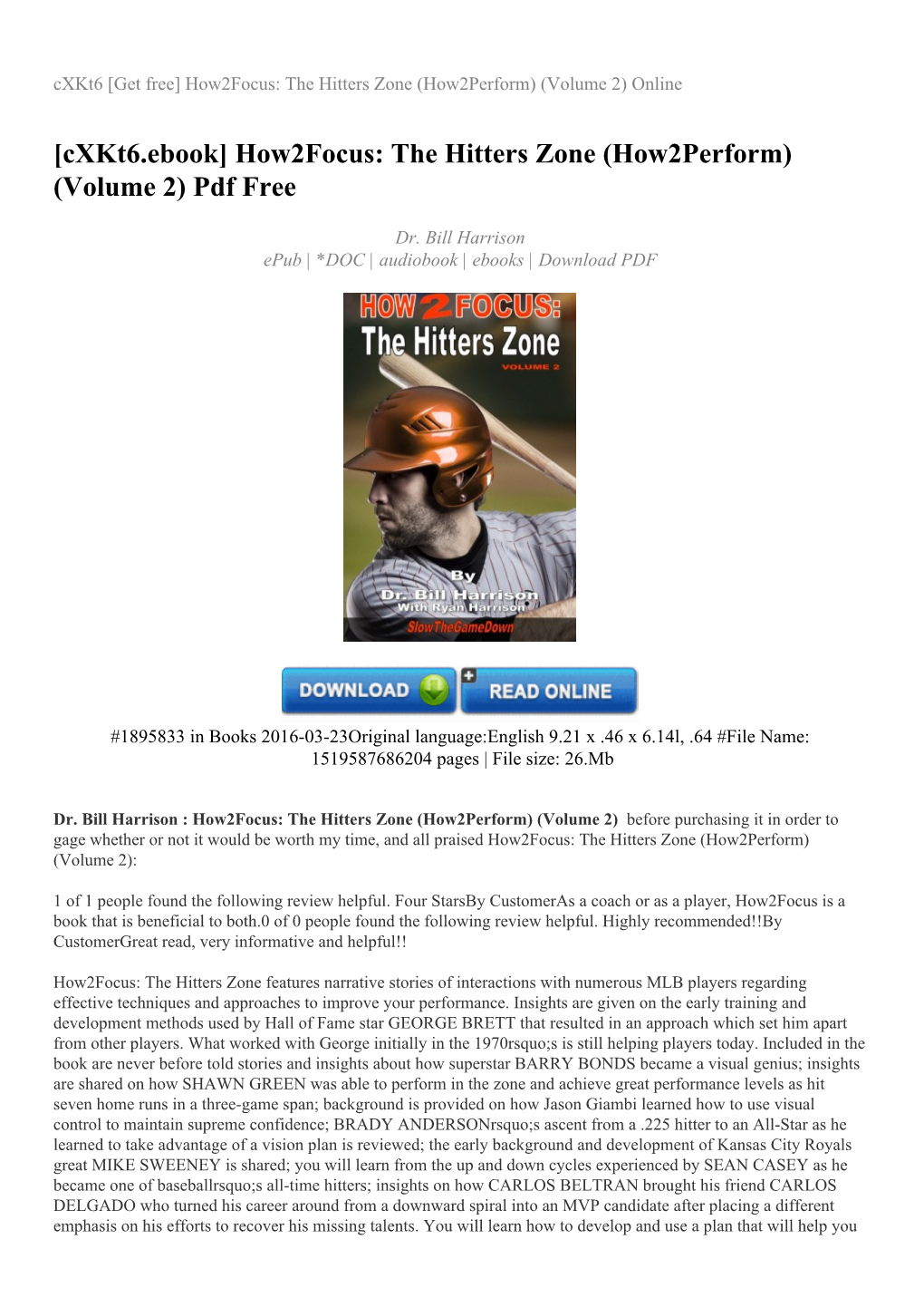 How2focus: the Hitters Zone (How2perform) (Volume 2) Online