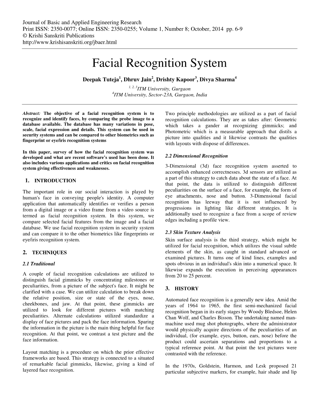 Facial Recognition System