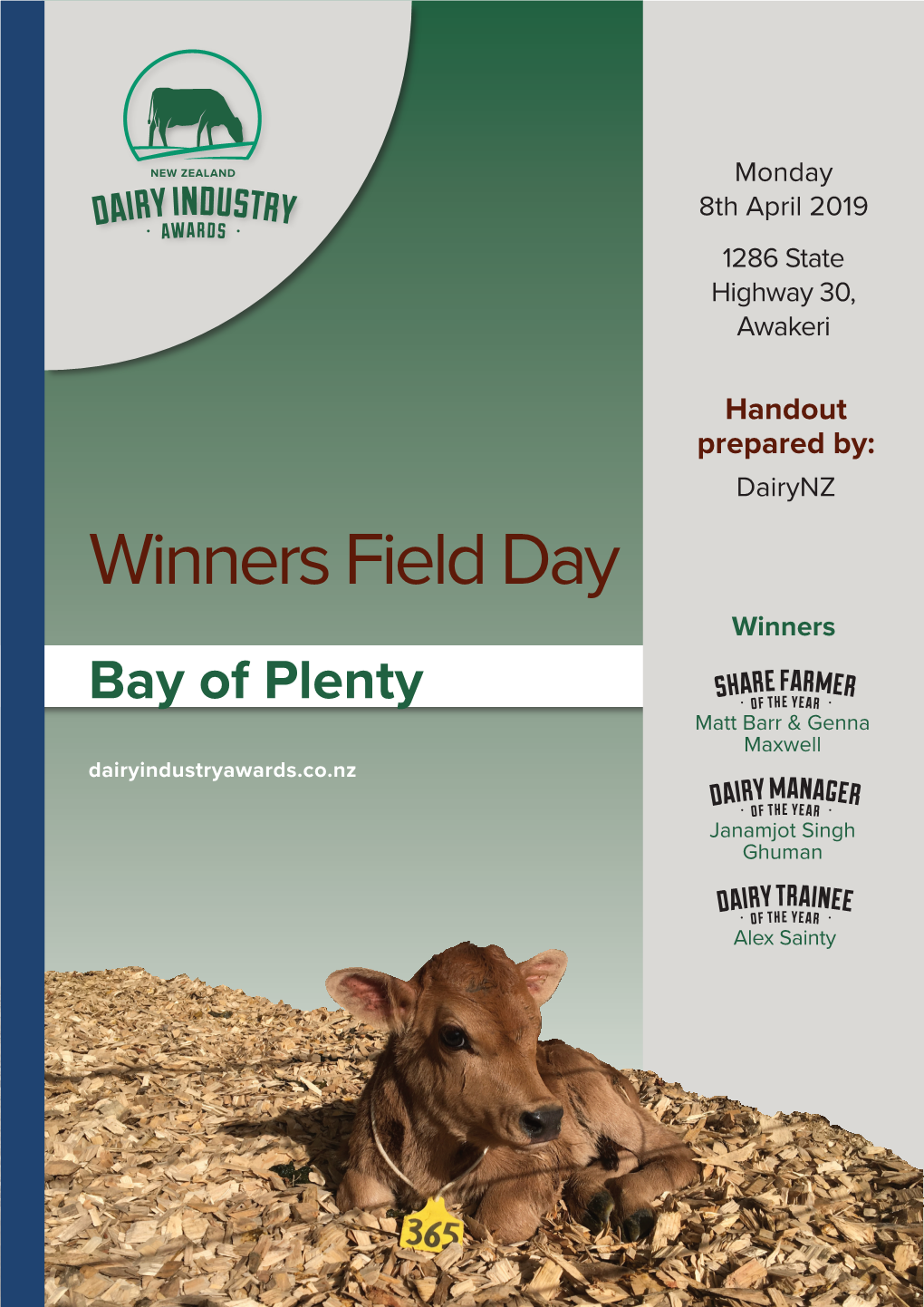 Winners Field Day Winners Bay of Plenty Matt Barr & Genna Maxwell Dairyindustryawards.Co.Nz
