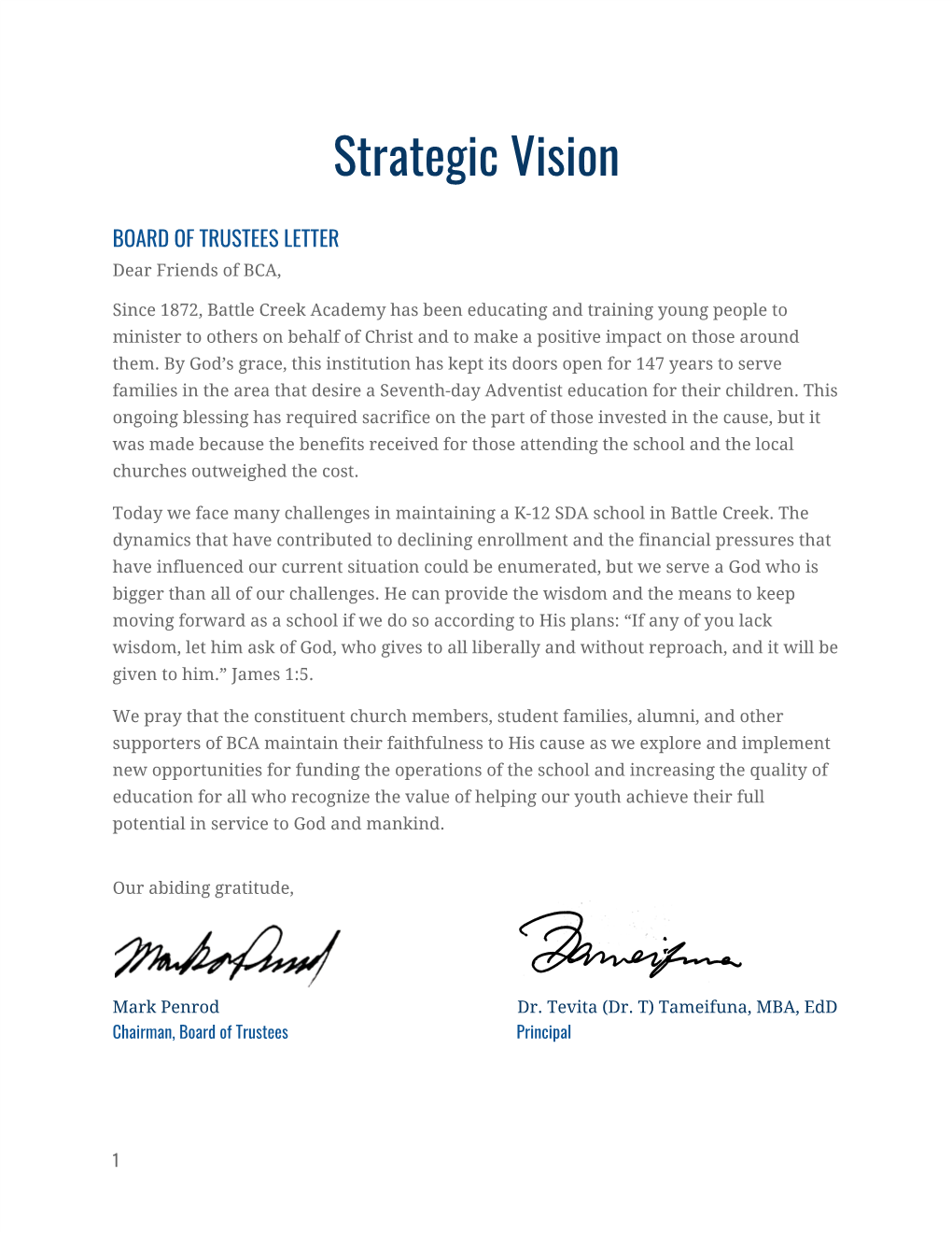 Our Strategic Vision