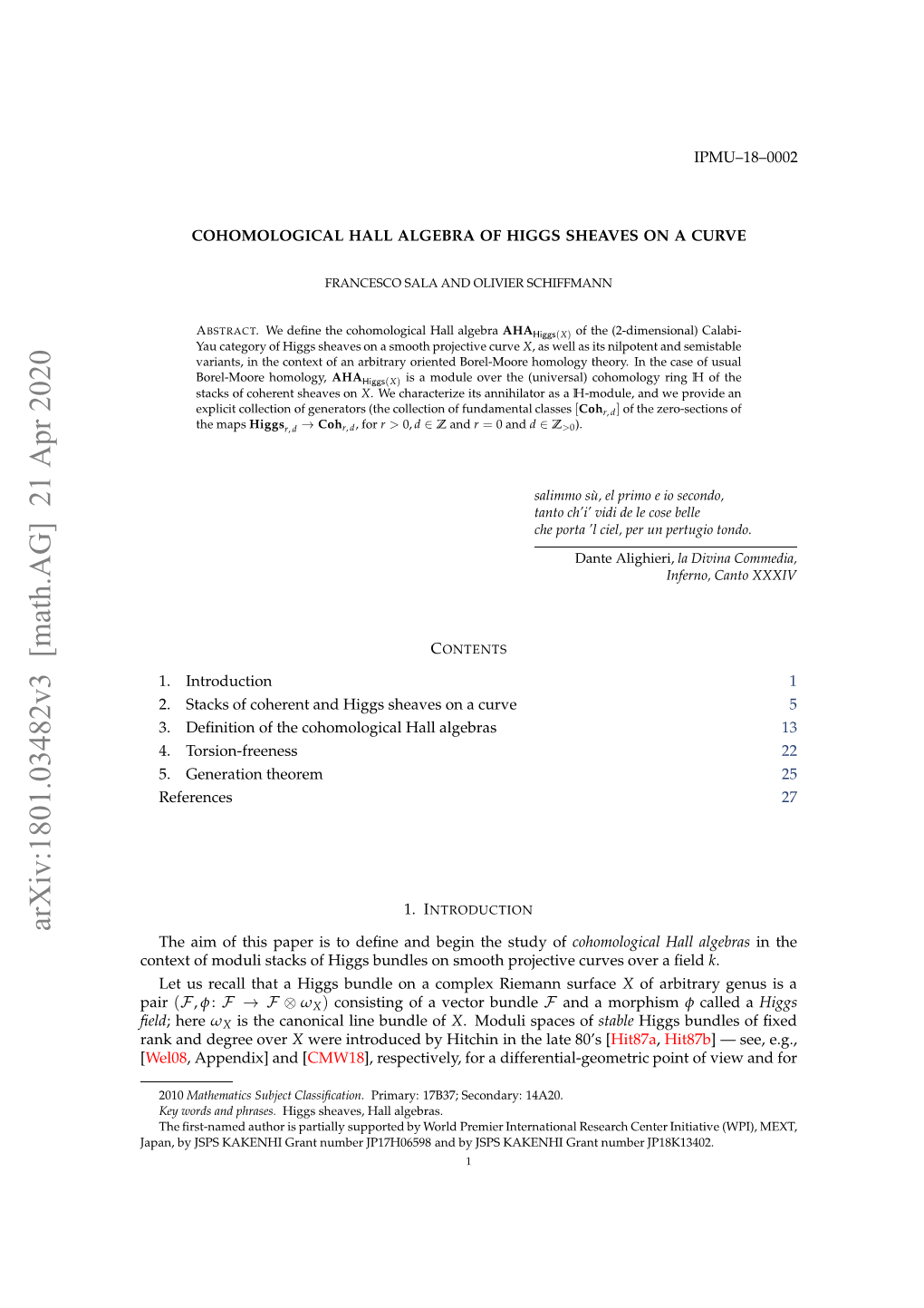 Cohomological Hall Algebra of Higgs Sheaves on a Curve